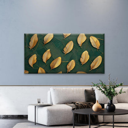 Golden Feathers Arranged Wall Art Canvas Office Home Room Framed 120x60cm - Bella Home Decor