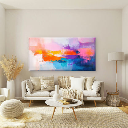 Abstract Texture Vivid Tones Wall Art Canvas Office Home Room Framed 120x60cm - Bella Home Decor