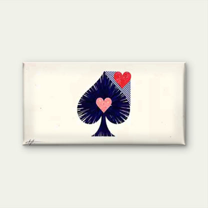 Spade-Shaped Red and Pink Heart Wall Art Canvas Office Home Room Framed 120x60cm - Bella Home Decor