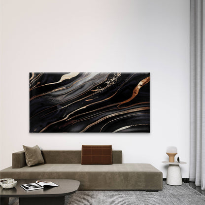 Abstract Marble Pattern Gold Wall Art Canvas Office Home Room Framed 120x60cm