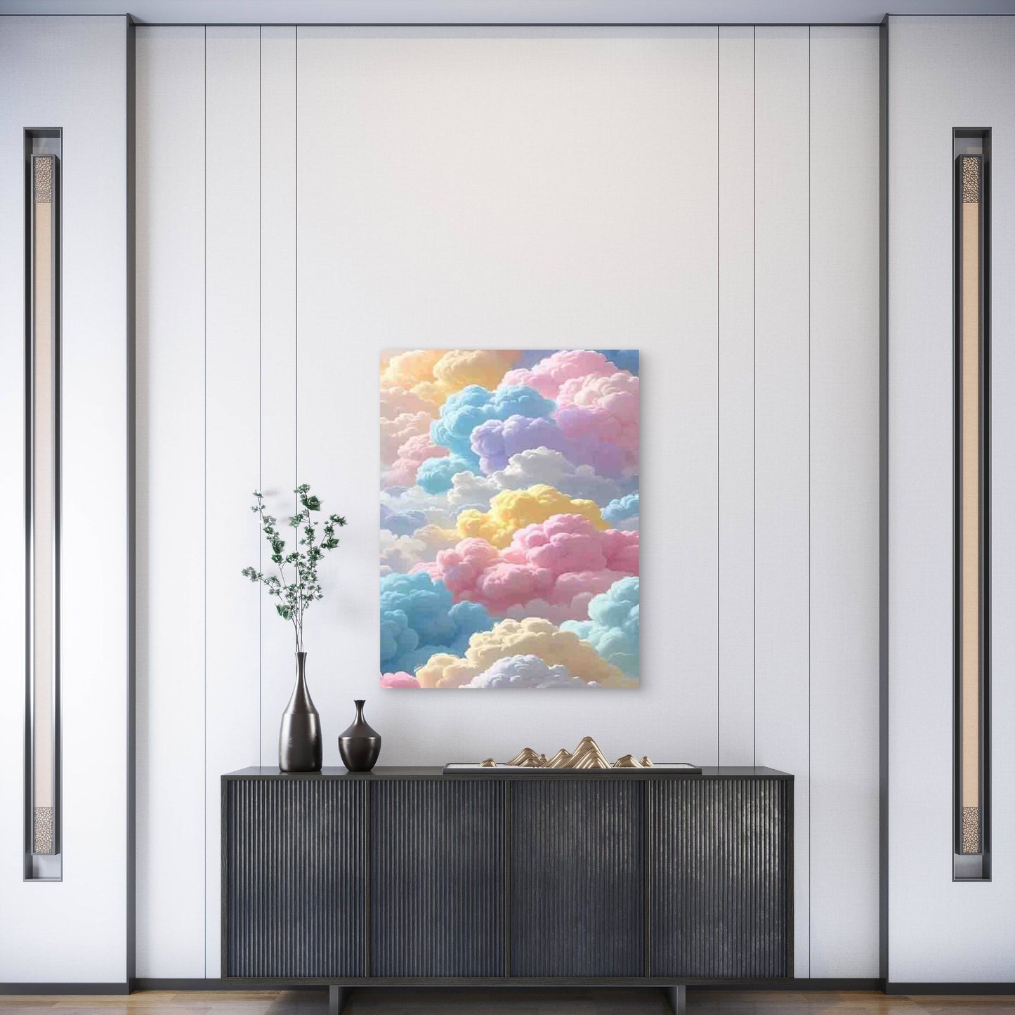 Colorful Clouds 60x90cm Metal Print Ready to Hang - Bella Home Decor
