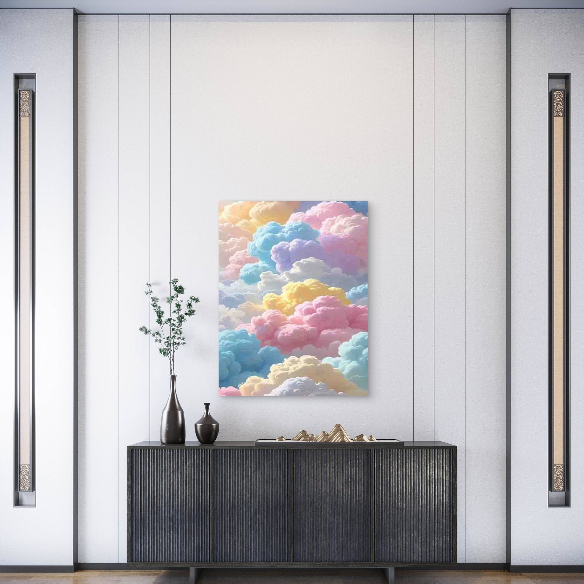 Colorful Clouds 60x90cm Metal Print Ready to Hang - Bella Home Decor