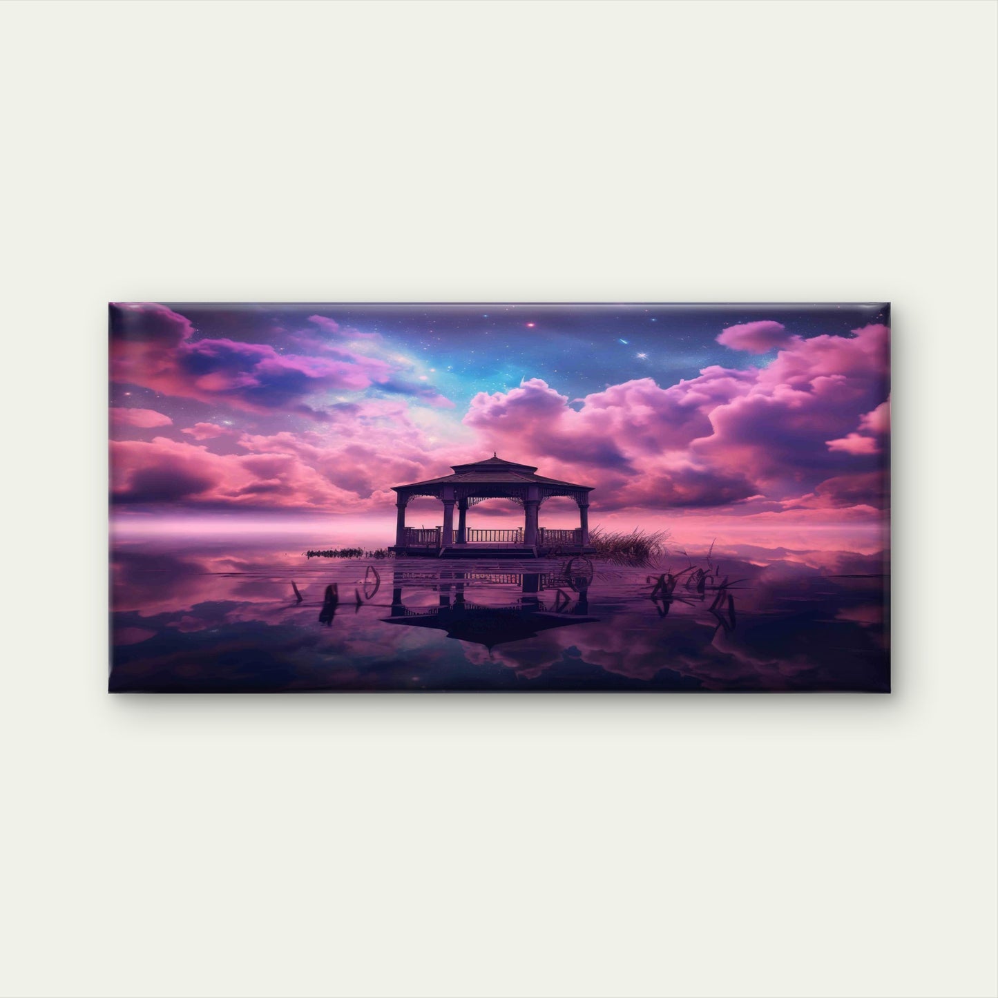 Fantasy Style Clouds Gazebo Wall Art Canvas Office Home Room Framed 120x60cm - Bella Home Decor