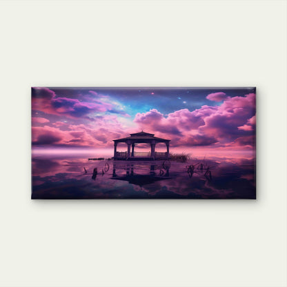 Fantasy Style Clouds Gazebo Wall Art Canvas Office Home Room Framed 120x60cm - Bella Home Decor