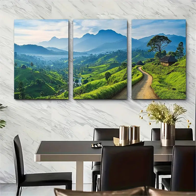 3pcs  Vibrant Travel Prints Of Kandy, Metal Print Ready to Hang Art - Bella Home Decor