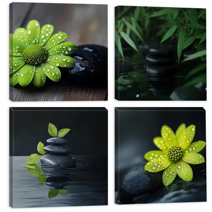 4pcs Spring  Summer Season Theme  Wall Art Canvas Framed