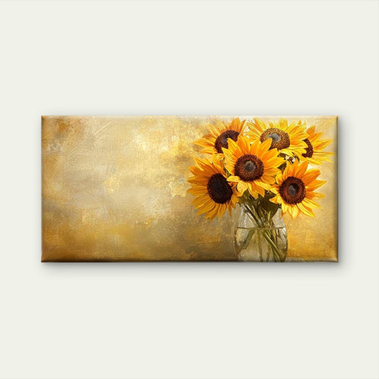 Sunflower Abstract Paintings Wall Art Canvas Office Home Room Framed 120x60cm
