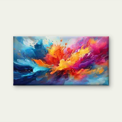 Abstract with a Vibrant Explosi Wall Art Canvas Office Home Room Framed 120x60cm