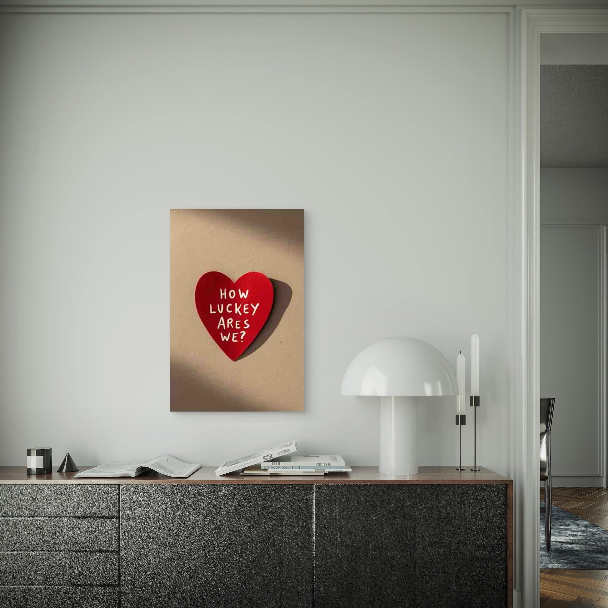 How Lucky Are We 60x90cm Metal Print Ready to Hang - Bella Home Decor