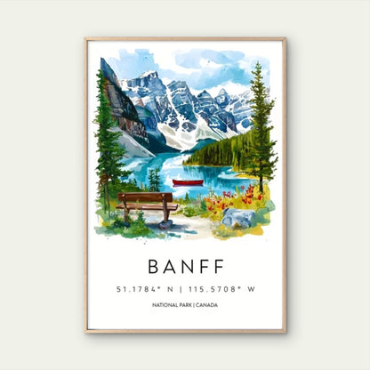 Banff National Park Canada Landscape Travel Poster Print Wall Art