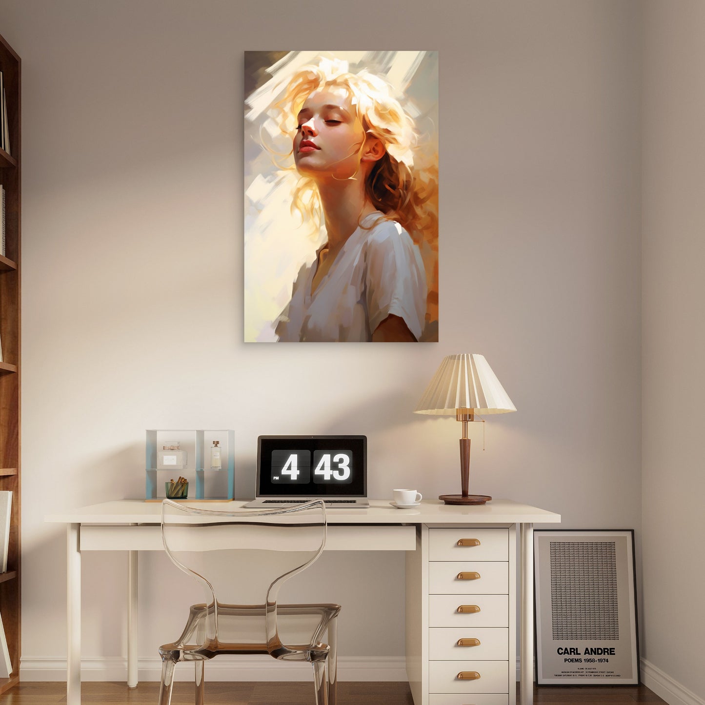 Modern Impressionist Blonde Girl Sunshine 40x60cm Metal Print Ready to Hang
