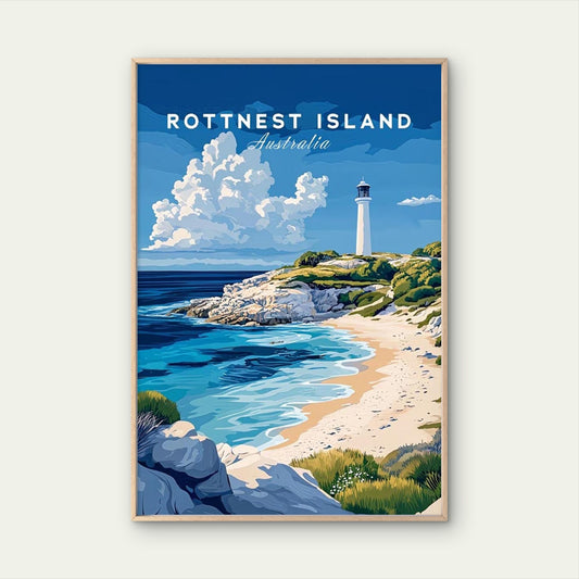 Featuring Rottnest Island Australia Travel Poster Print Wall Art - Bella Home Decor