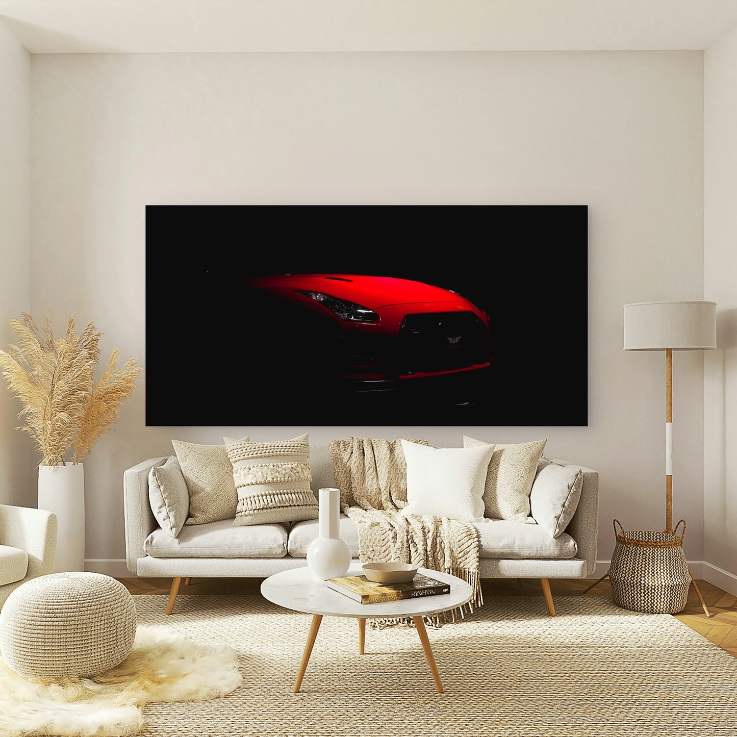 GTR Emerging From The Darkness Wall Art Canvas Office Home Room Framed 120x60cm