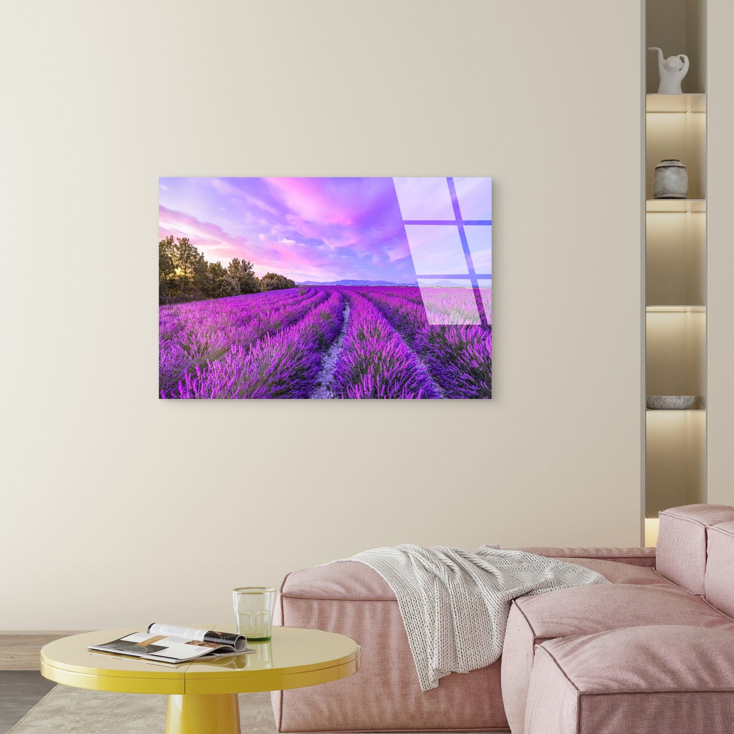 Purple Lavender Flowers Acrylic Glass Printing Wall Art Australian Made Quality