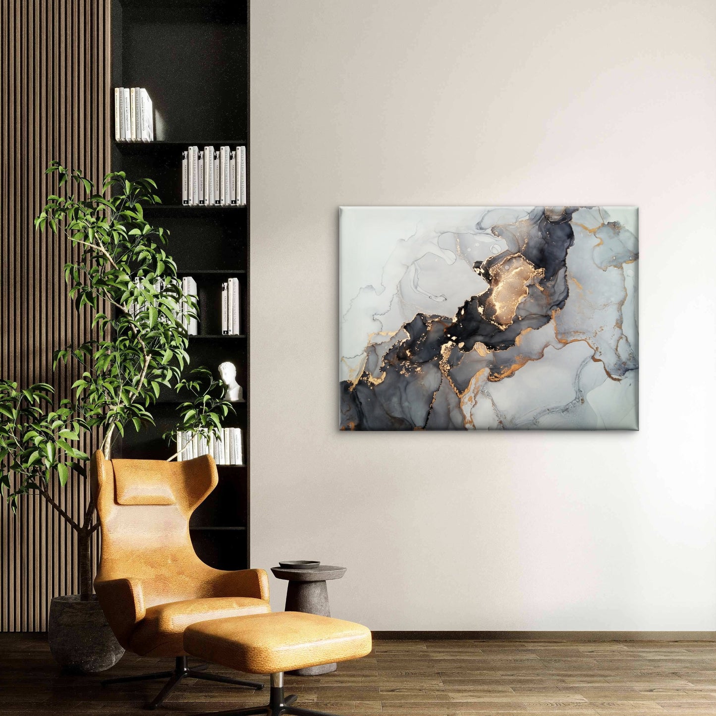 Gold Black Abstract Stunning Multicoloured Print 100% Australian Made