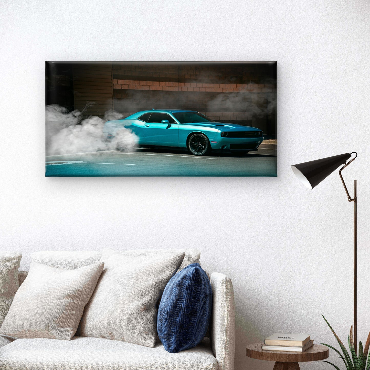 Cool Dodge Challenger Car Wall Art Canvas Office Home Room Framed 120x60cm