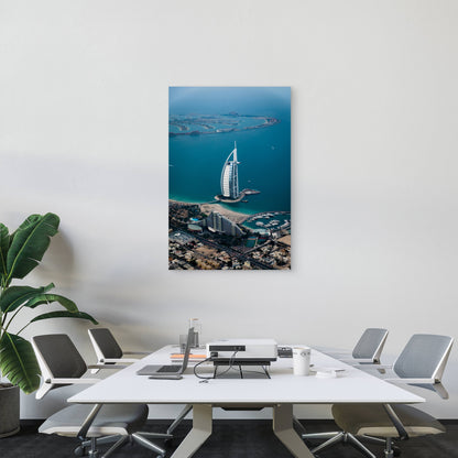 Burj Al Arab Hotel And The Nearby Jumeirah Beach Hotel 60x90cm Metal Print Ready to Hang