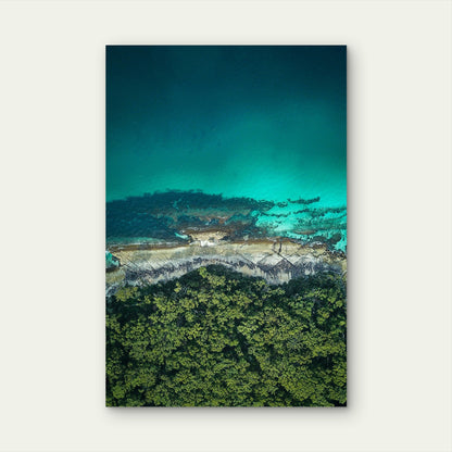 Jervis Bay Aerial Reef Coast Australia 40x60cm Metal Print Ready to Hang
