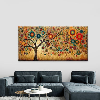 Abstract Tree Colorful Leaves Wall Art Canvas Office Home Room Framed 120x60cm