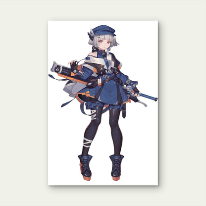 Cyberpunk Anime Girl With Futuristic Weaponry Metal Print Ready to Hang - Bella Home Decor