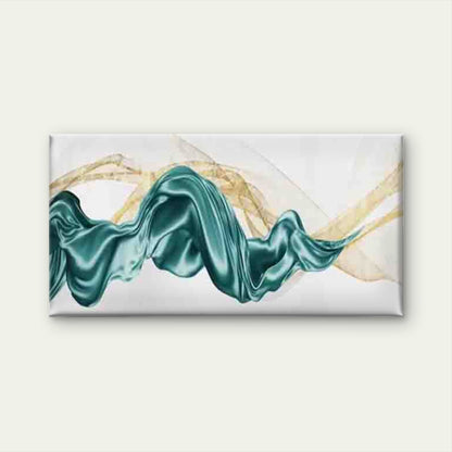 Satin Drapes Flowing Waves Wall Art Canvas Office Home Room Framed 120x60cm - Bella Home Decor