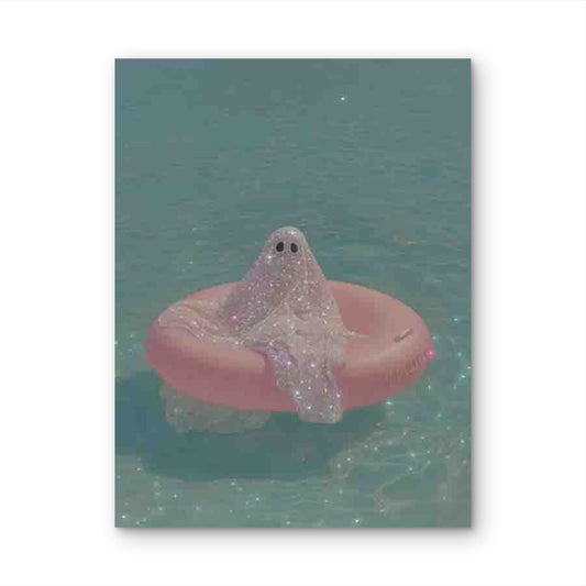 Glowing Floating Ghost 60x90cm Metal Print Ready to Hang