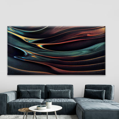 Abstract Illusion of Gold Lava Wall Art Canvas Office Home Room Framed 120x60cm