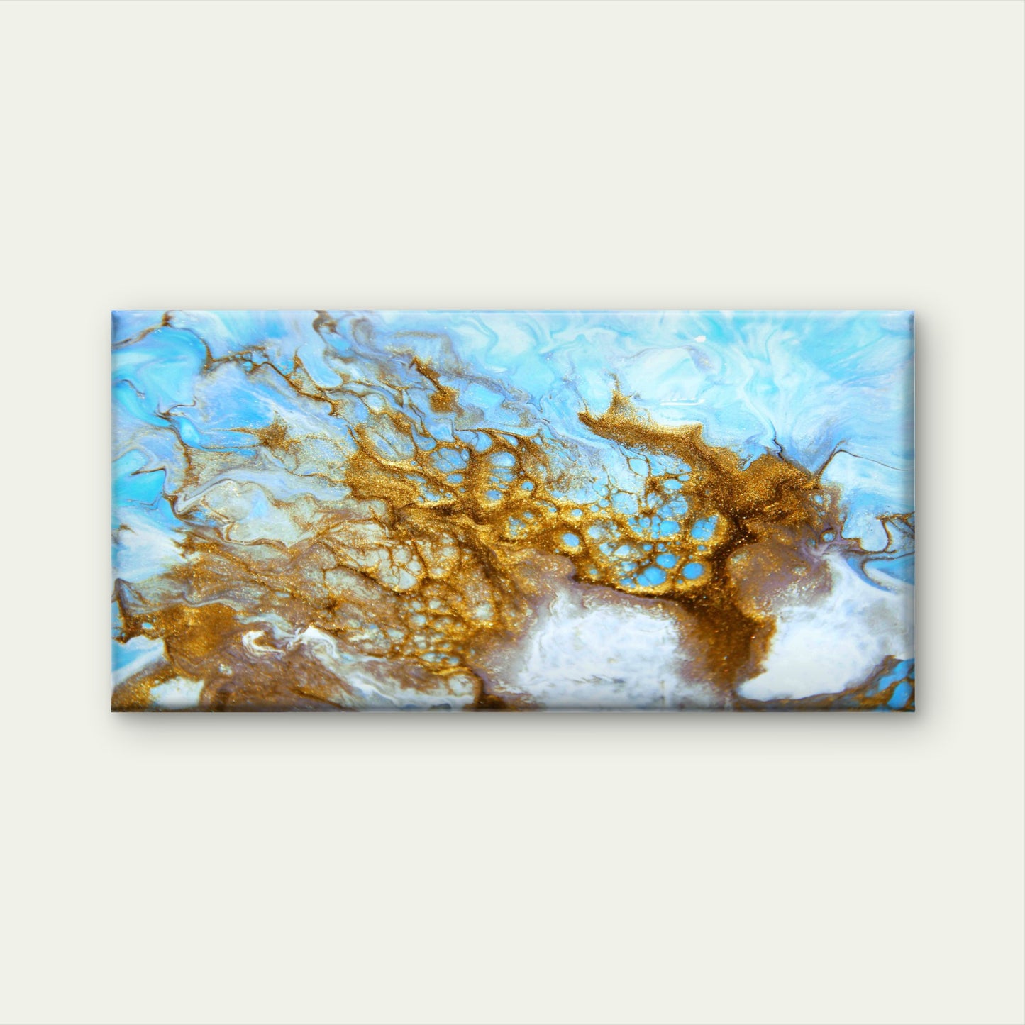 Golden Dark Blue Marble Wall Art Canvas Office Home Room Framed 120x60cm - Bella Home Decor
