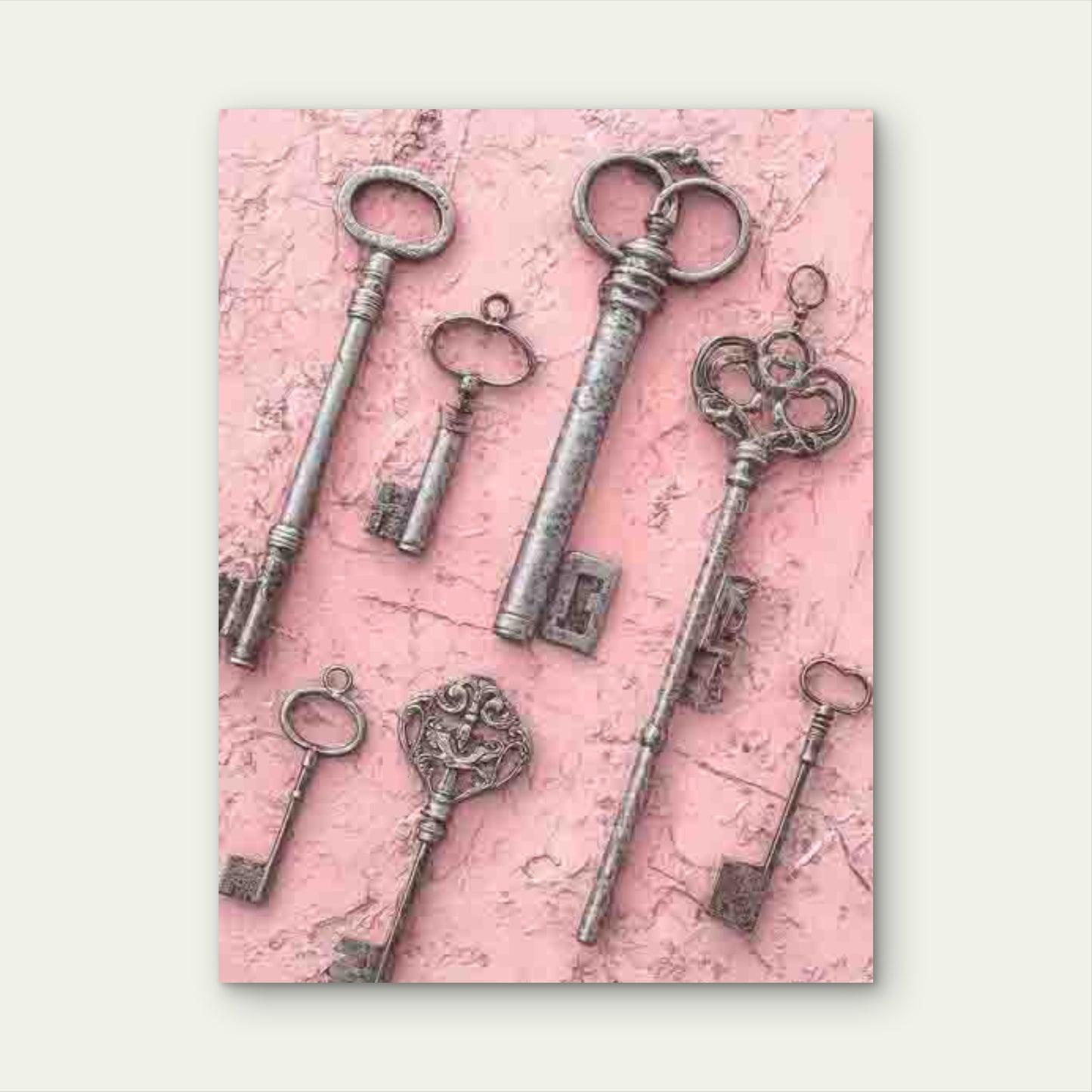 Vintage Skeleton Keys 60x90cm Metal Print Ready to Hang - Bella Home Decor