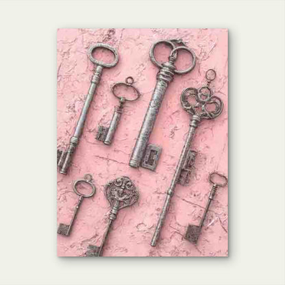 Vintage Skeleton Keys 60x90cm Metal Print Ready to Hang - Bella Home Decor