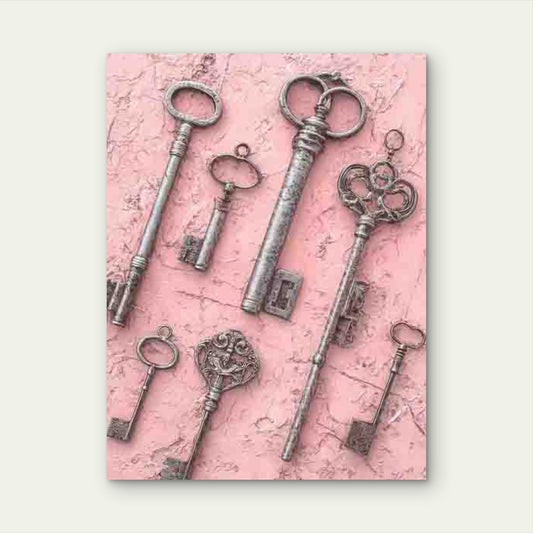 Vintage Skeleton Keys 60x90cm Metal Print Ready to Hang - Bella Home Decor