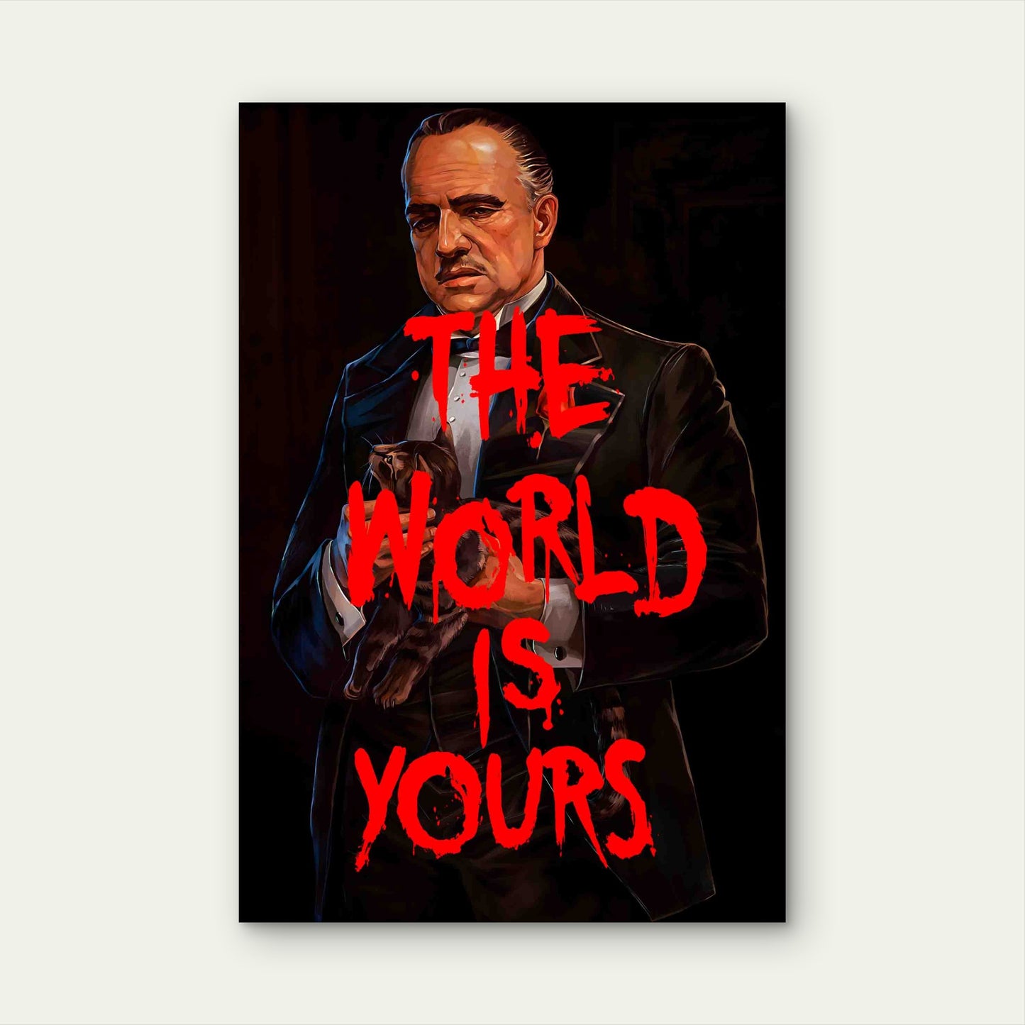 Tuxedo Mob Boss Red Quote Text 40x60cm Metal Print Ready to Hang