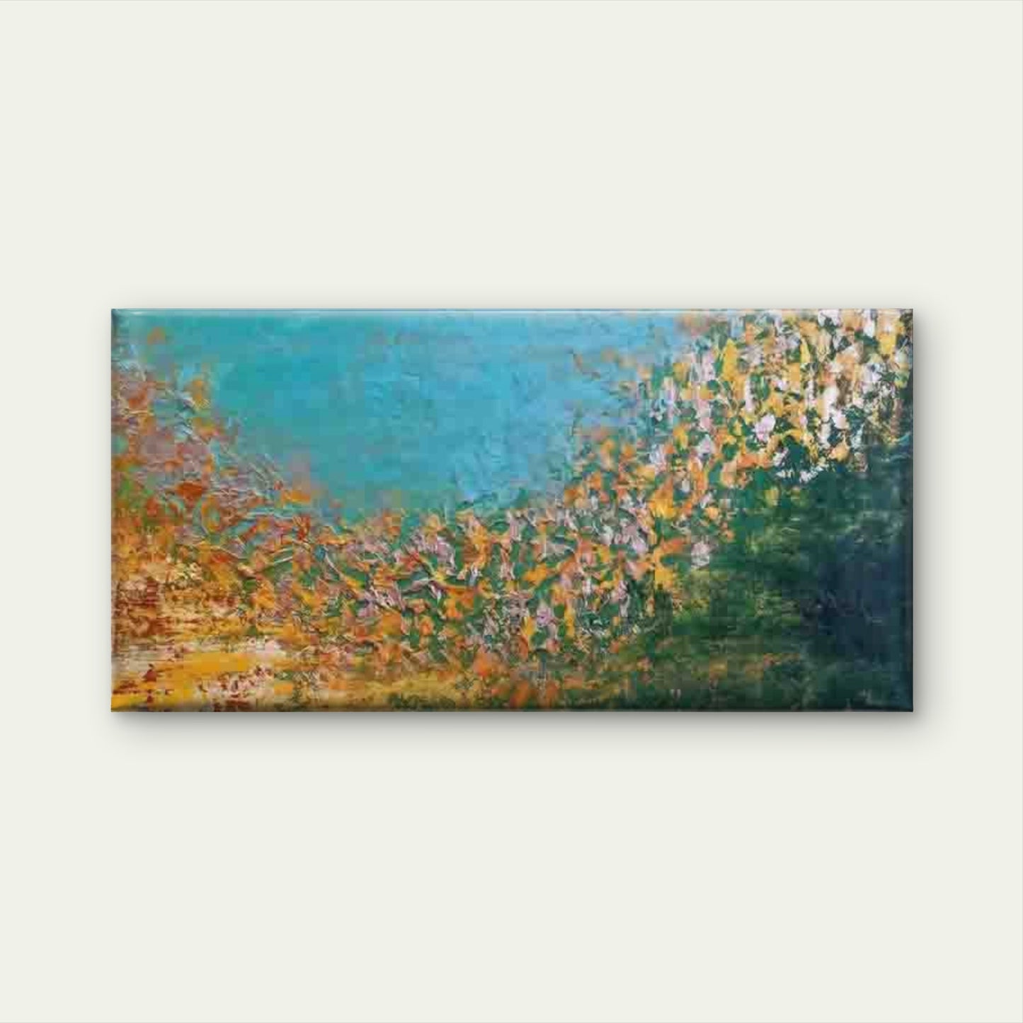 Abstract Colorful Textured Wall Art Canvas Office Home Room Framed 120x60cm - Bella Home Decor