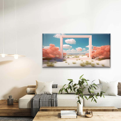 Pastel Horizon Frame Wall Art Canvas Office Home Room Framed 120x60cm - Bella Home Decor