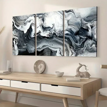 3pcs Modern Light Luxury Abstract Art Marble Wall Art Set Canvas Unframed - High Quality Print 100% Australian Made Wall Canvas