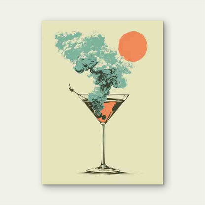 Trendy Dirty Martini Cocktail 60x90cm Metal Print Ready to Hang - Bella Home Decor