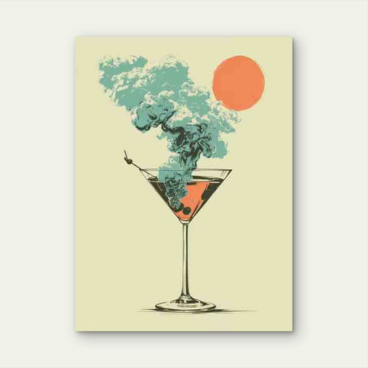 Trendy Dirty Martini Cocktail 60x90cm Metal Print Ready to Hang