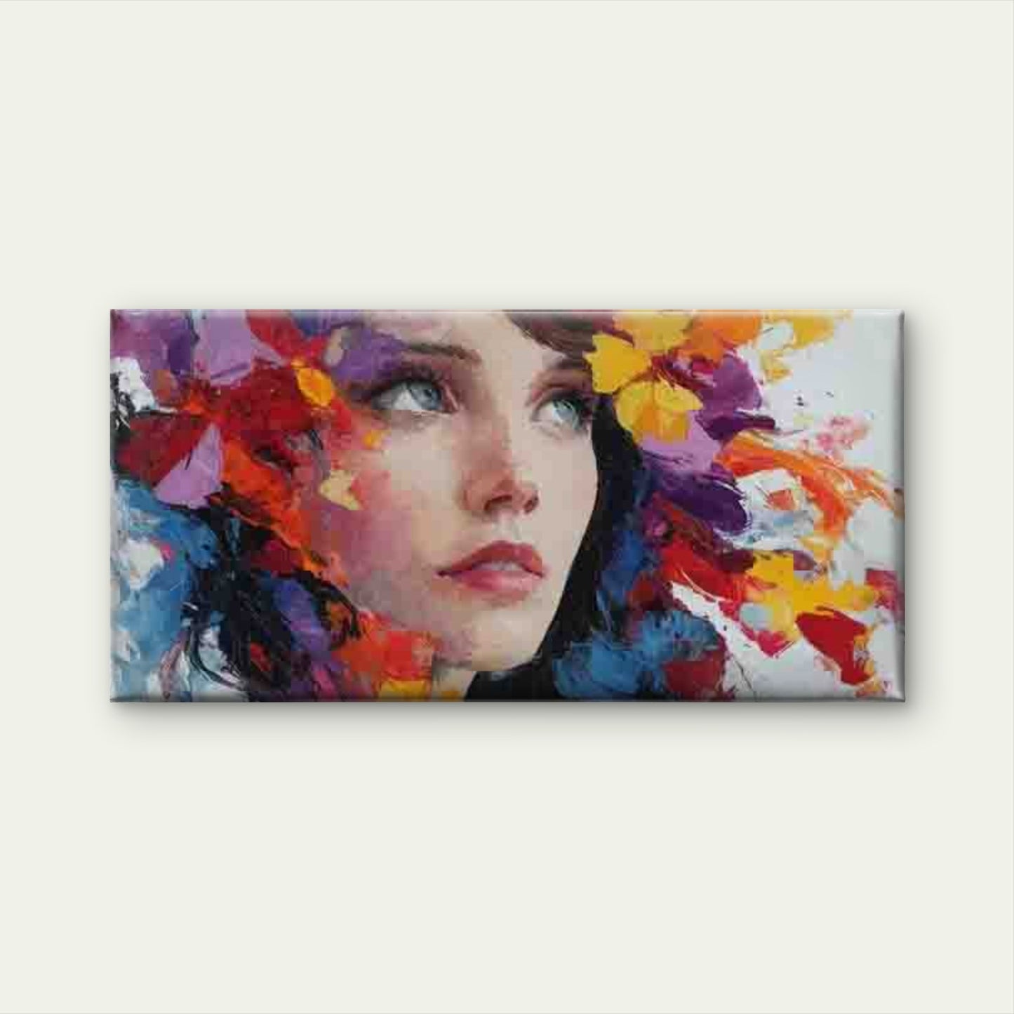 Women Eye Abstract Splatter Wall Art Canvas Office Home Room Framed 120x60cm - Bella Home Decor