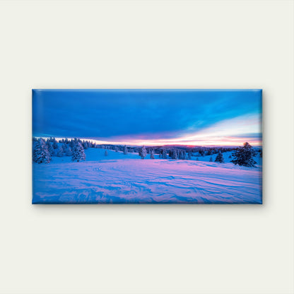 Winter Sunset Snowscape Wall Art Canvas Office Home Room Framed 120x60cm