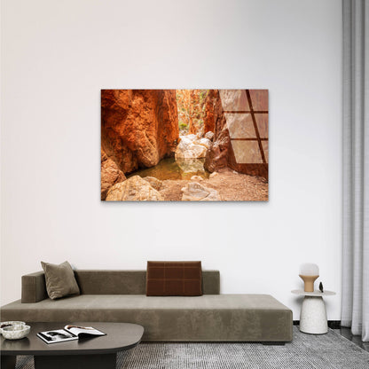 Standley Chasm Outback Canyon Oasis  Acrylic Glass Printing Wall Art Australian Made Quality