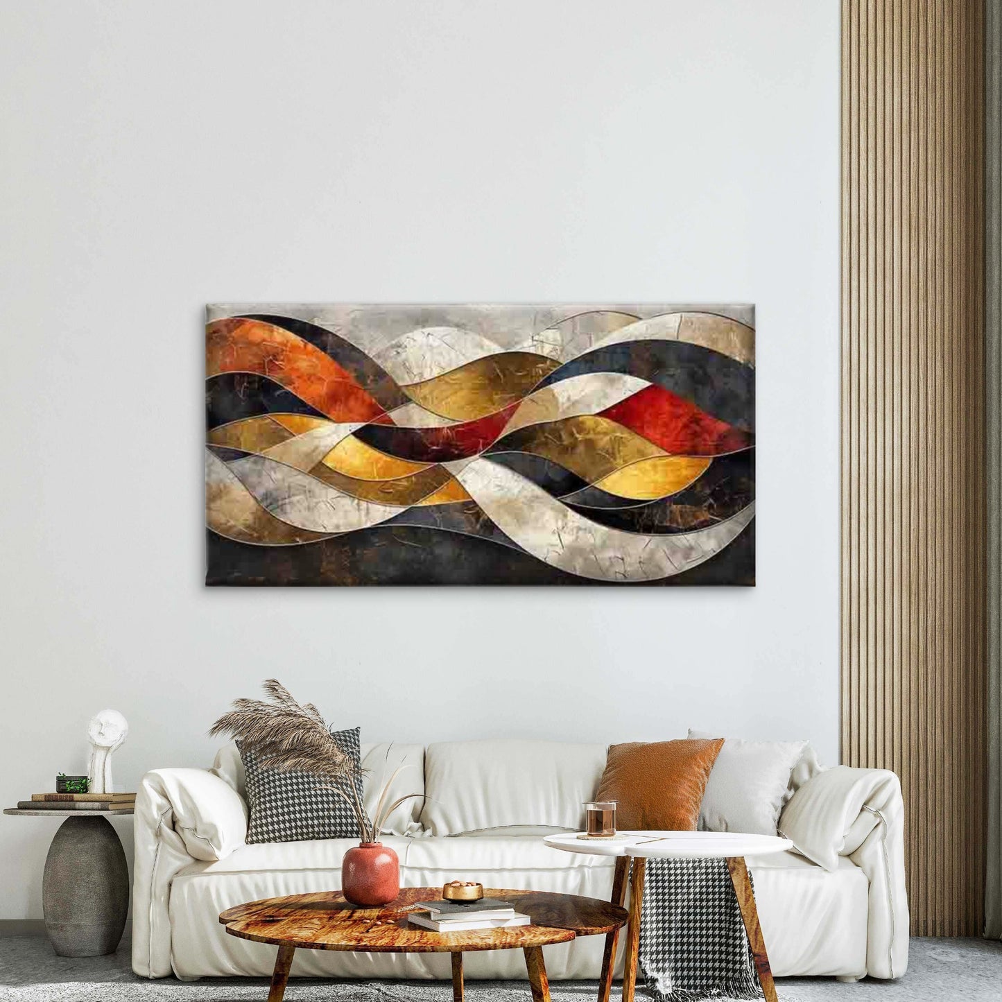 Modern Abstract Wall Art Canvas Office Home Room Framed 120x60cm