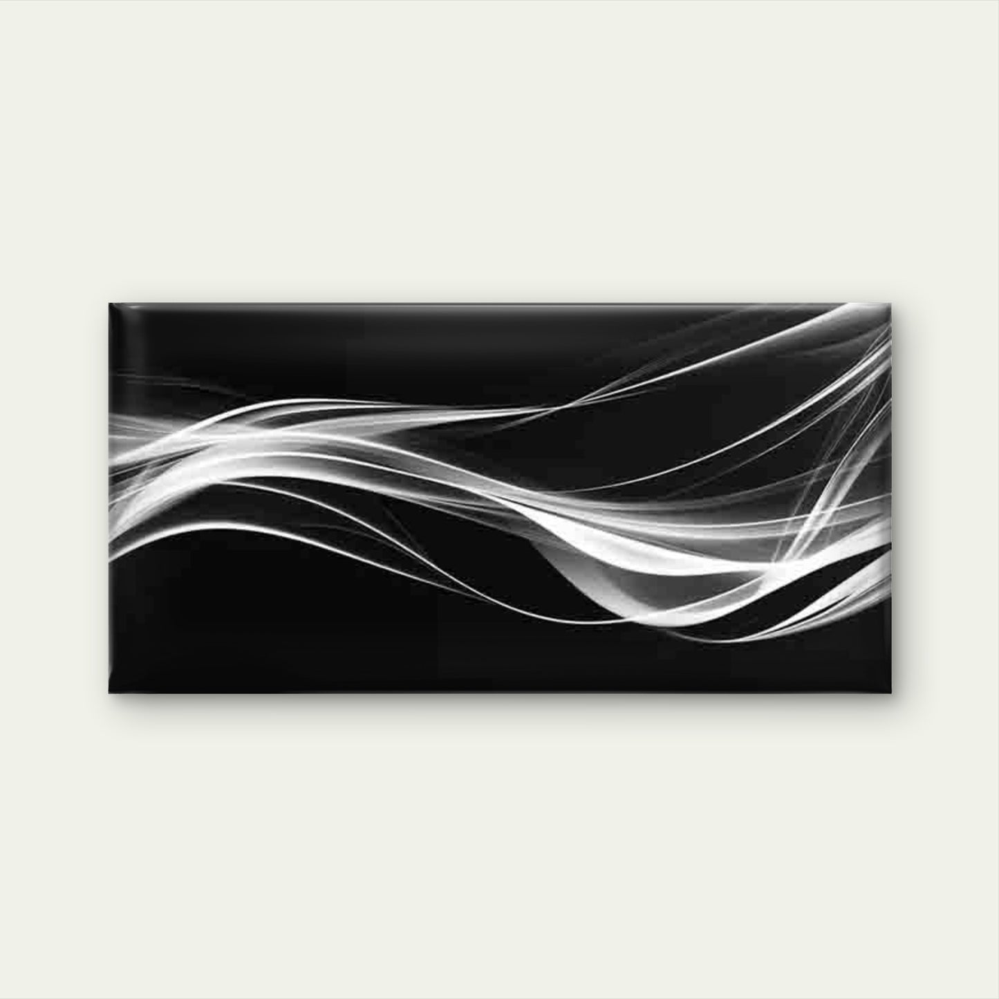 Abstract White Waves Wall Art Canvas Office Home Room Framed 120x60cm - Bella Home Decor