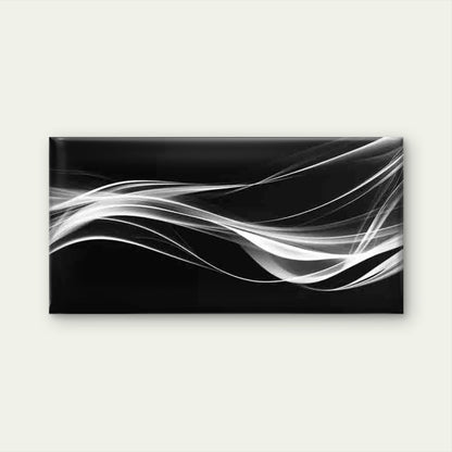 Abstract White Waves Wall Art Canvas Office Home Room Framed 120x60cm - Bella Home Decor