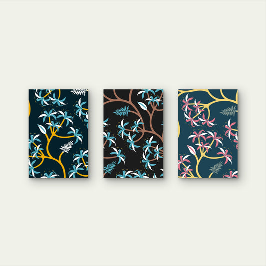 3pcs Modern Botanical Leaf Pattern  Wall Art Set Canvas Framed 60x90cm - High Quality Print 100% Australian Made Wall Canvas Ready to Hang