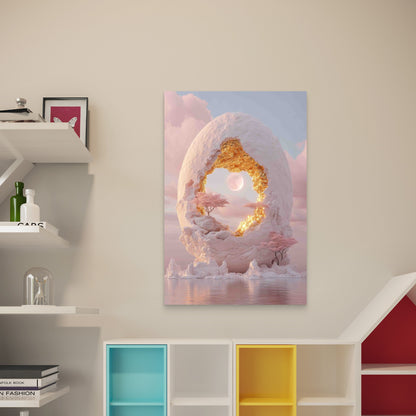 Floating Landscape With Drifting Earth Chunks 40x60cm Metal Print Ready to Hang - Bella Home Decor