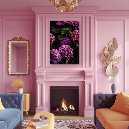 Close Up View Of Hydrangea Macrophylla 40x60cm Metal Print Ready to Hang