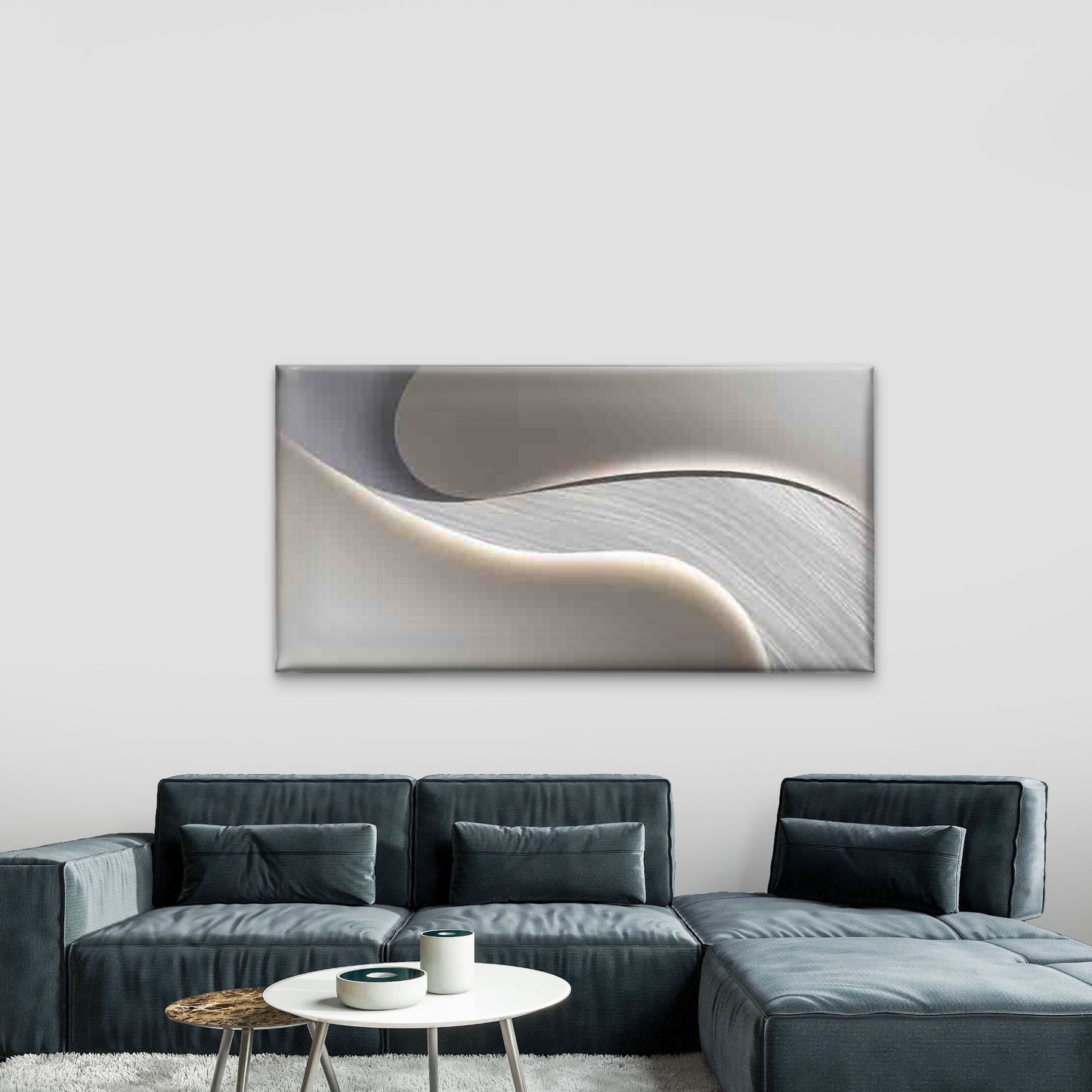 Contemporary Abstract Wave Wall Art Canvas Office Home Room Framed 120x60cm - Bella Home Decor