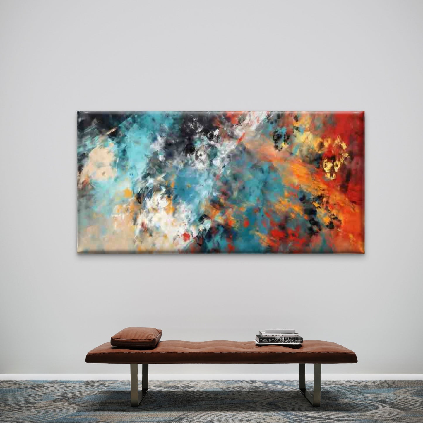 Abstract Colorful Paint Splatte Wall Art Canvas Office Home Room Framed 120x60cm