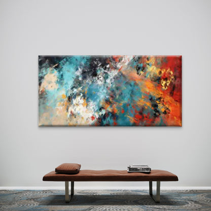 Abstract Colorful Paint Splatte Wall Art Canvas Office Home Room Framed 120x60cm