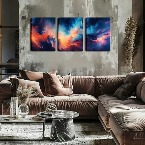 3pcs Whimsical Sky Blue Dove Wall Art Set Wall Art Canvas Unframed - High Quality Print 100% Australian Made Wall Canvas